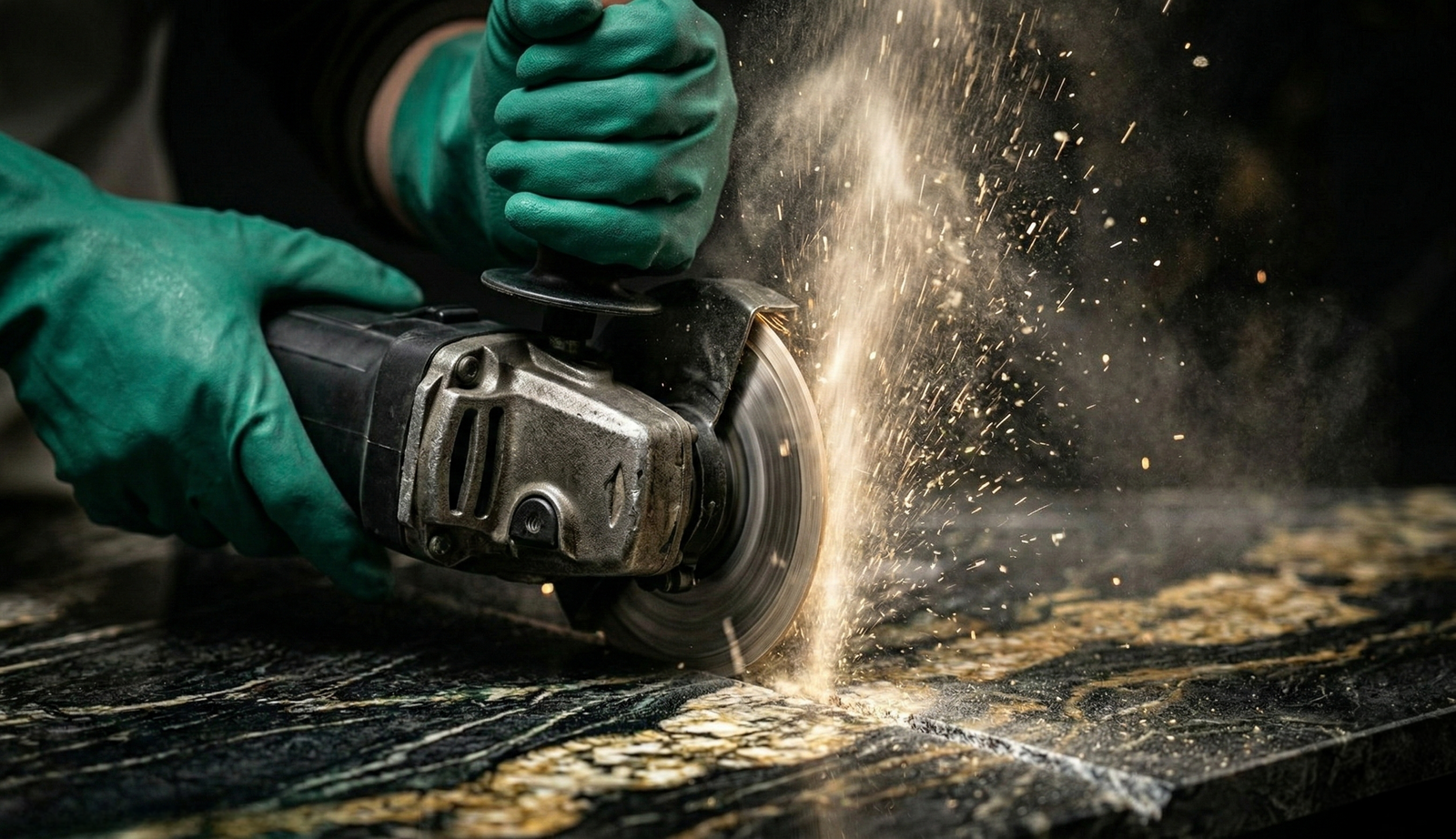 Corte de granito, corte de piedra y piedra tecnológica